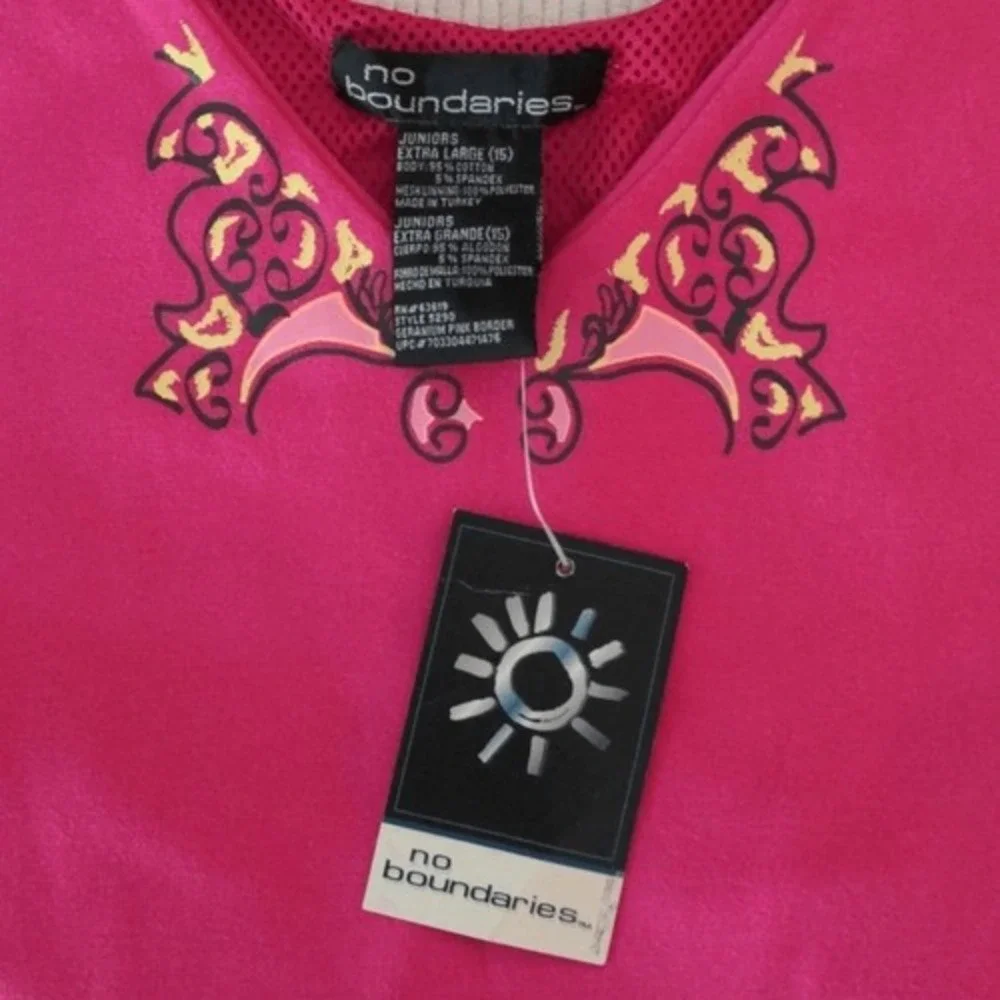 Y2K Vintage no boundaries  hot‎ pink tank top NWT